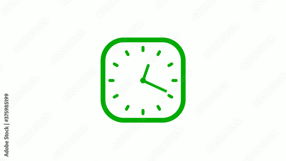 New green color square clock icon on white background,Clock icon New green color square clock icon on white background,Clock icon