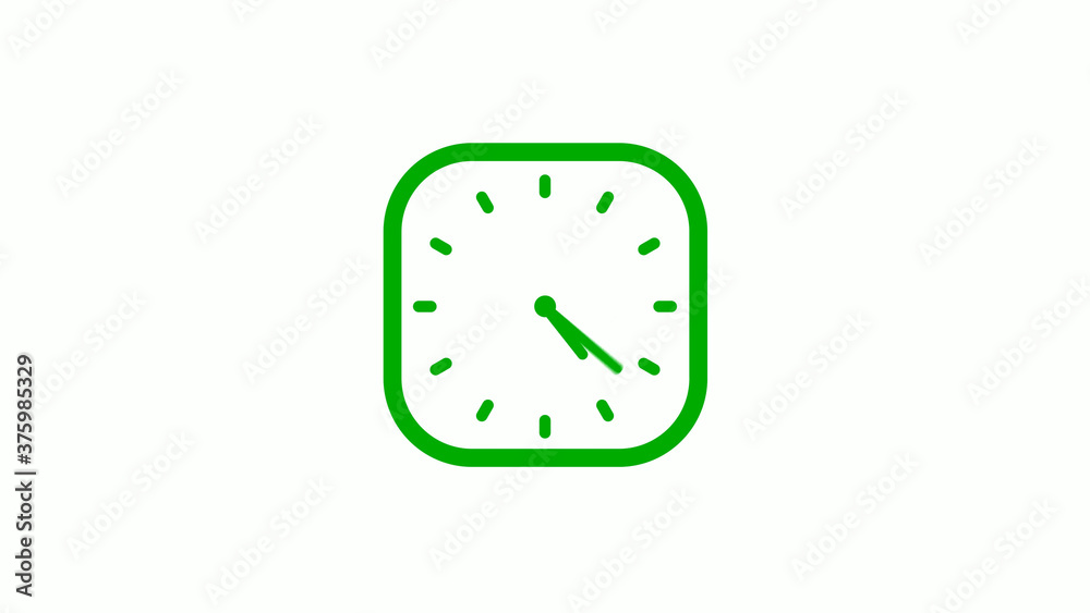 New green color square clock icon on white background,Clock icon New green color square clock icon on white background,Clock icon