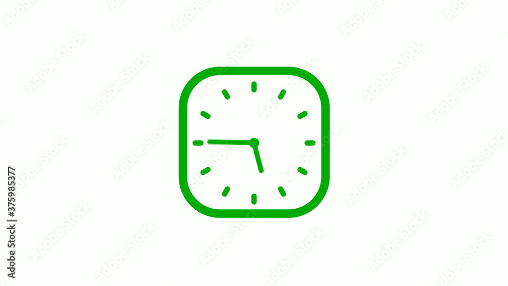 New green color square clock icon on white background,Clock icon New green color square clock icon on white background,Clock icon