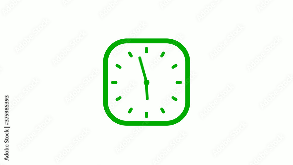 New green color square clock icon on white background,Clock icon New green color square clock icon on white background,Clock icon