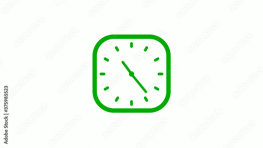 New green color square clock icon on white background,Clock icon New green color square clock icon on white background,Clock icon