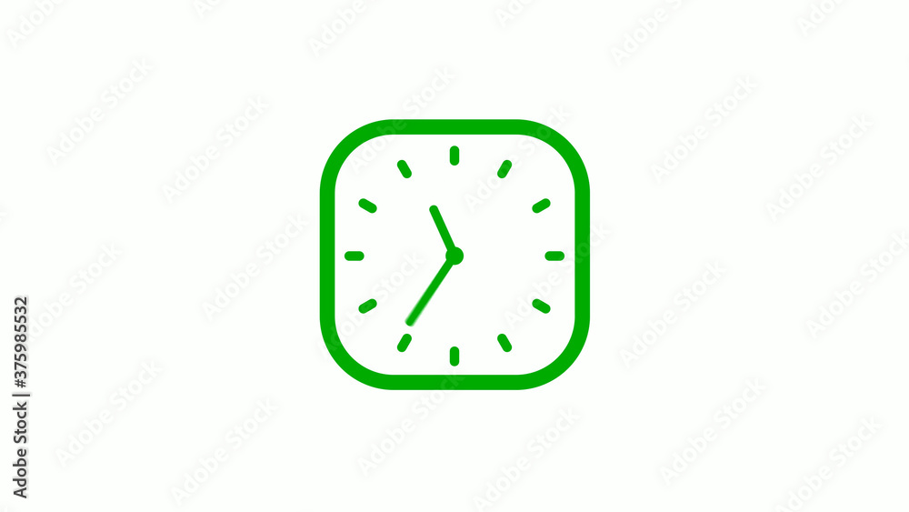 New green color square clock icon on white background,Clock icon New green color square clock icon on white background,Clock icon