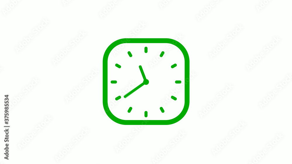 New green color square clock icon on white background,Clock icon New green color square clock icon on white background,Clock icon