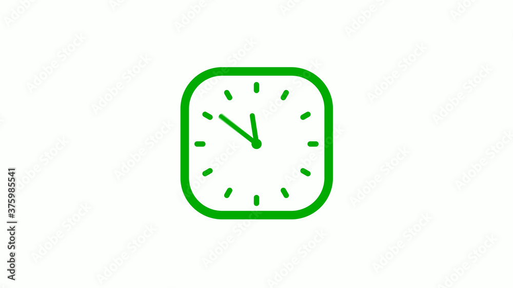 New green color square clock icon on white background,Clock icon New green color square clock icon on white background,Clock icon
