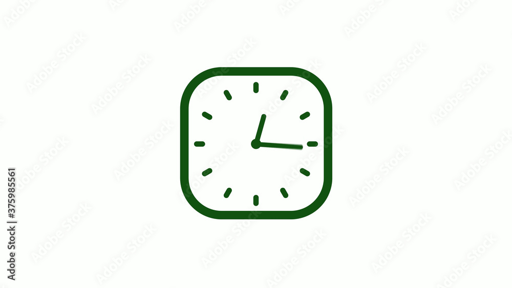 12 hours green dark counting down clock icon,square clock icon 12 hours green dark counting down clock icon,square clock icon