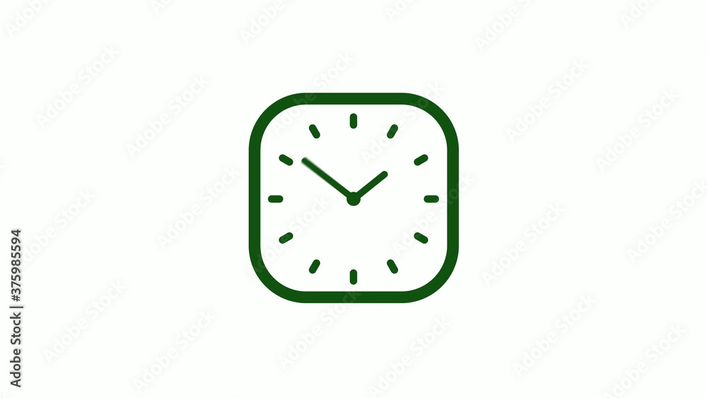 12 hours green dark counting down clock icon,square clock icon 12 hours green dark counting down clock icon,square clock icon