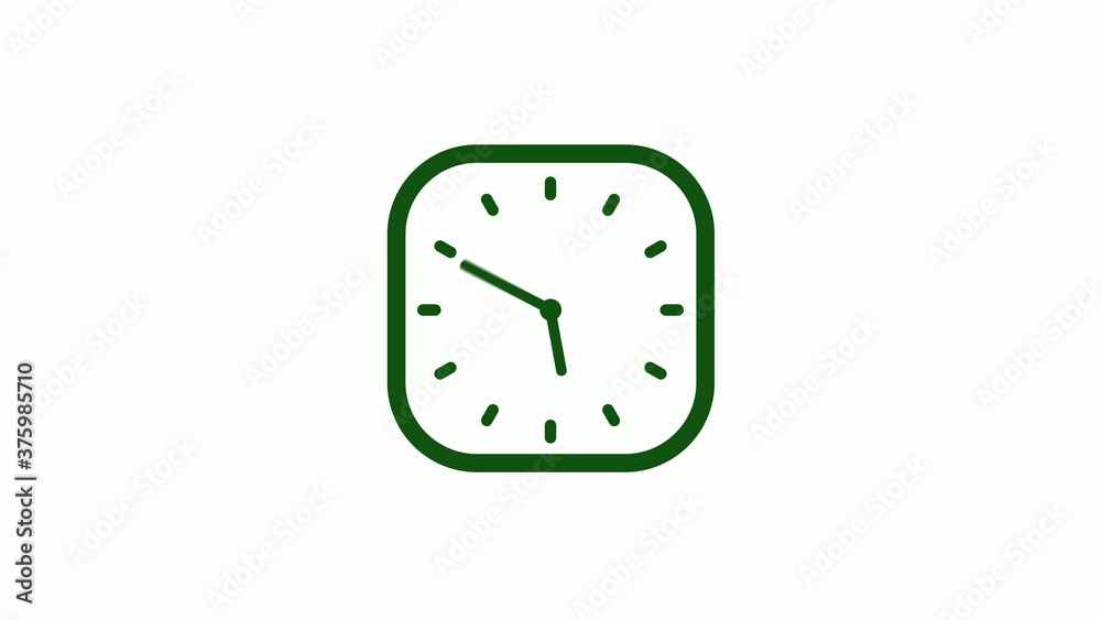12 hours green dark counting down clock icon,square clock icon 12 hours green dark counting down clock icon,square clock icon