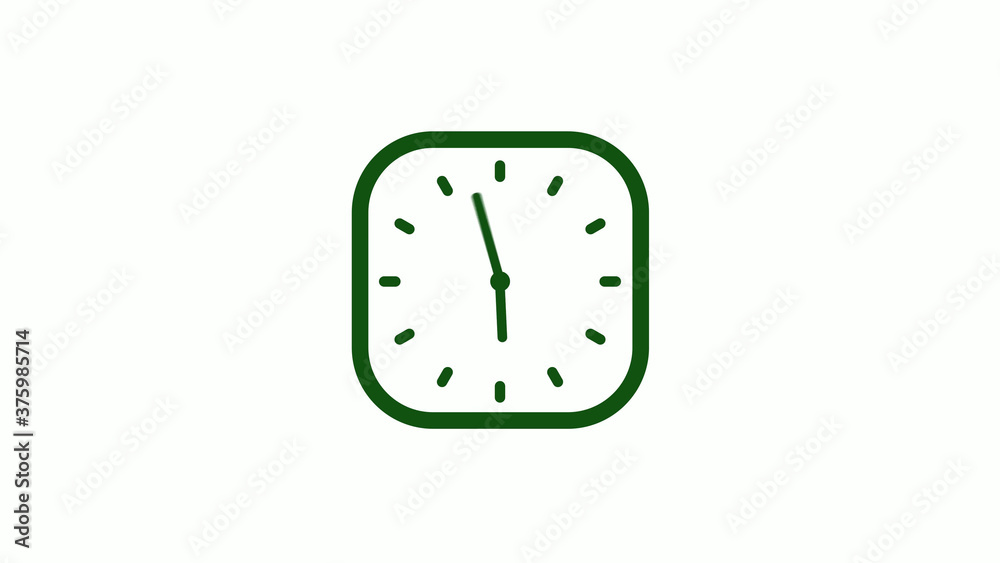 12 hours green dark counting down clock icon,square clock icon 12 hours green dark counting down clock icon,square clock icon
