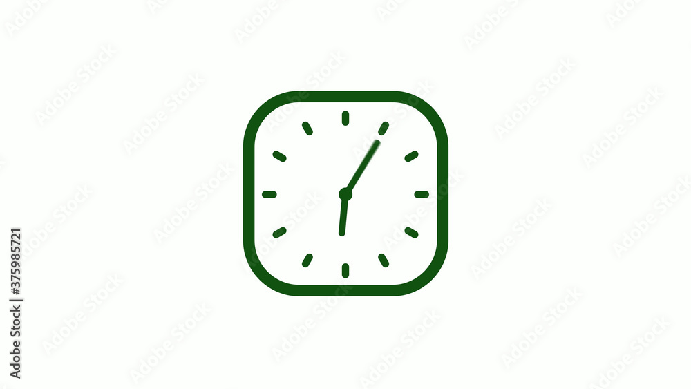 12 hours green dark counting down clock icon,square clock icon 12 hours green dark counting down clock icon,square clock icon