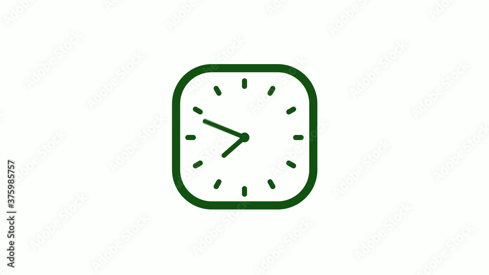 12 hours green dark counting down clock icon,square clock icon 12 hours green dark counting down clock icon,square clock icon