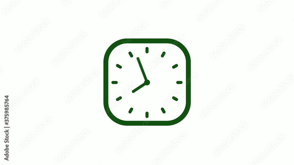 12 hours green dark counting down clock icon,square clock icon 12 hours green dark counting down clock icon,square clock icon