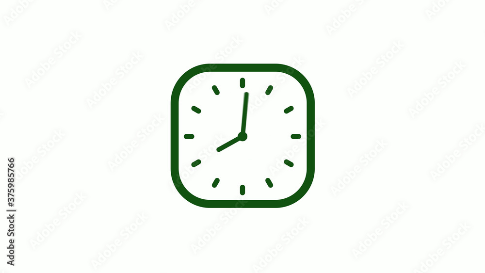12 hours green dark counting down clock icon,square clock icon 12 hours green dark counting down clock icon,square clock icon