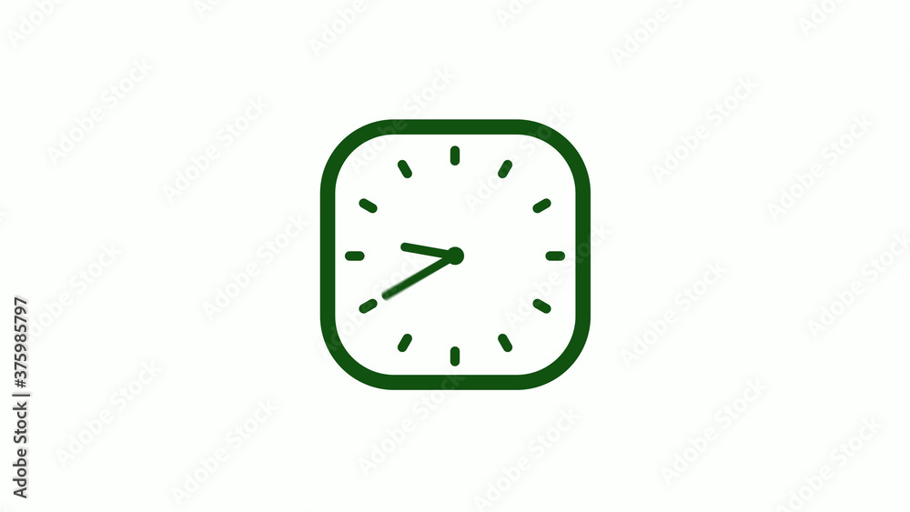 12 hours green dark counting down clock icon,square clock icon 12 hours green dark counting down clock icon,square clock icon