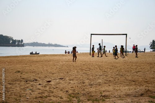 beach football fun outdors kids