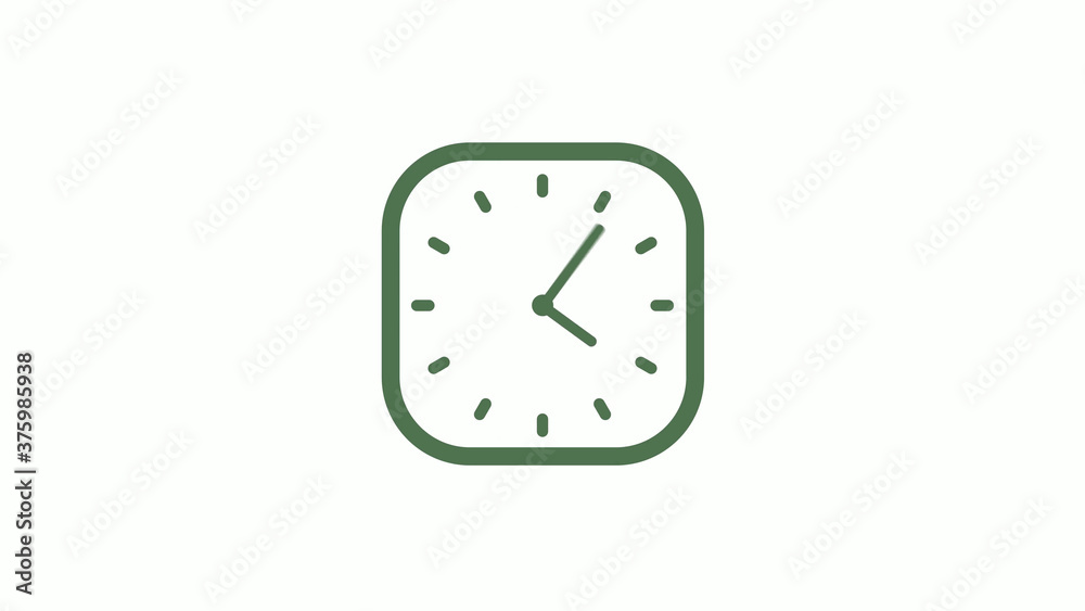 Amazing green gray 12 hours counting down clock icon on white background Amazing green gray 12 hours counting down clock icon on white background