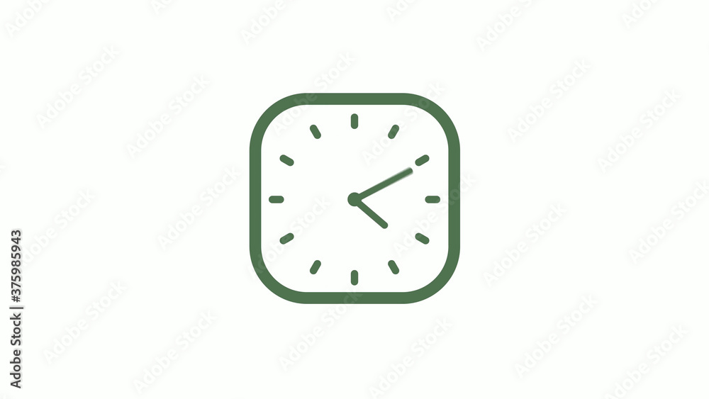 Amazing green gray 12 hours counting down clock icon on white background Amazing green gray 12 hours counting down clock icon on white background