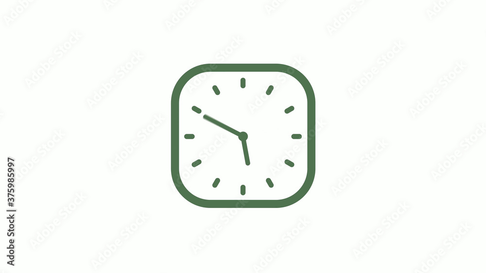 Amazing green gray 12 hours counting down clock icon on white background Amazing green gray 12 hours counting down clock icon on white background