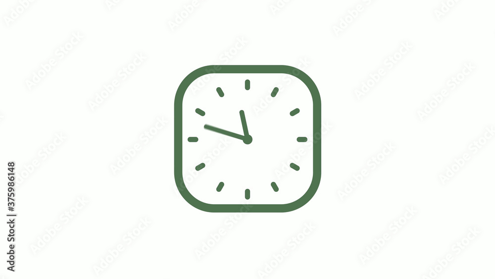 Amazing green gray 12 hours counting down clock icon on white background Amazing green gray 12 hours counting down clock icon on white background