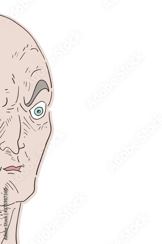 Design of mystery man looking