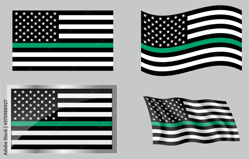 Thin Green Line Military Flag Thin Green Line Military Flag