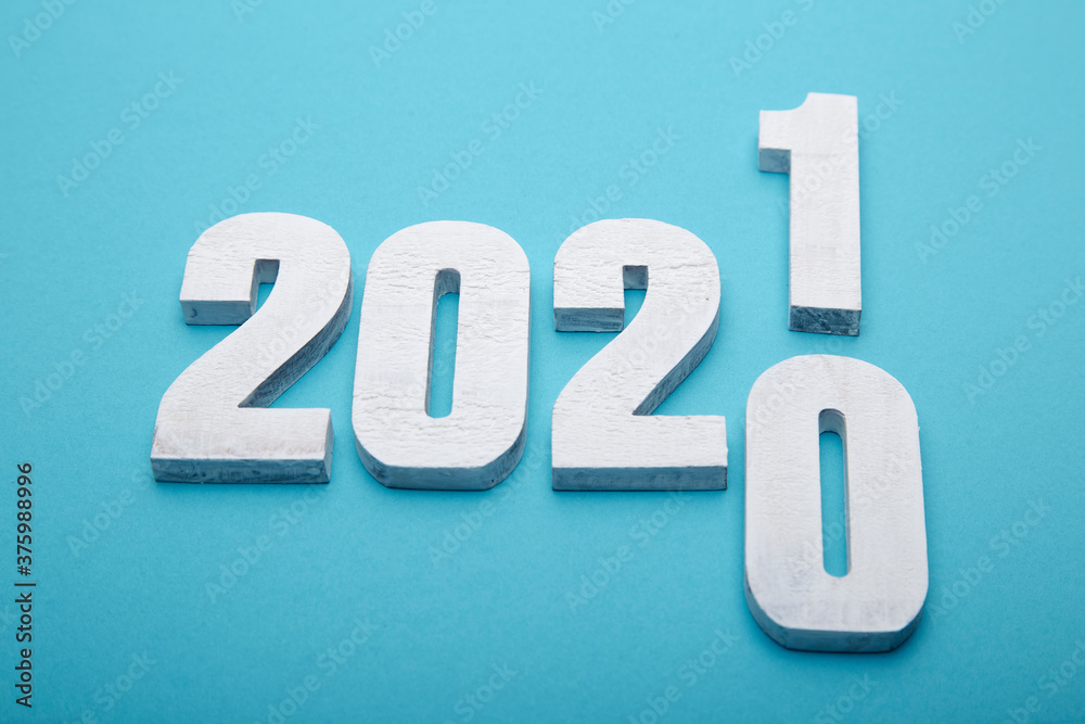 Flat lay Happy New year 2021 celebration Flat lay Happy New year 2021 celebration