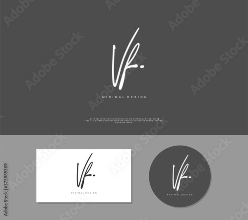 VF Initial handwriting or handwritten logo for identity. Logo with signature and hand drawn style.