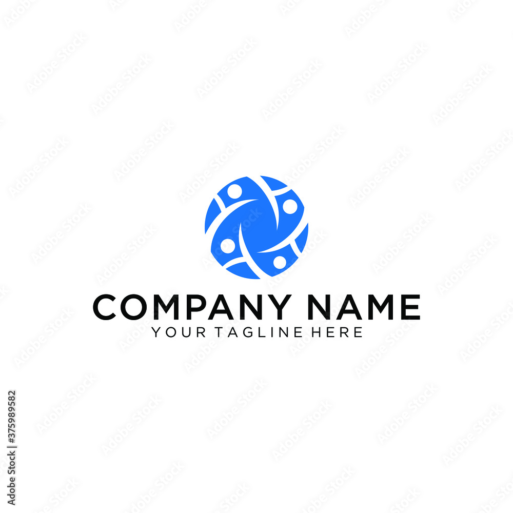 active people blue and human modern logo active people blue and human modern logo