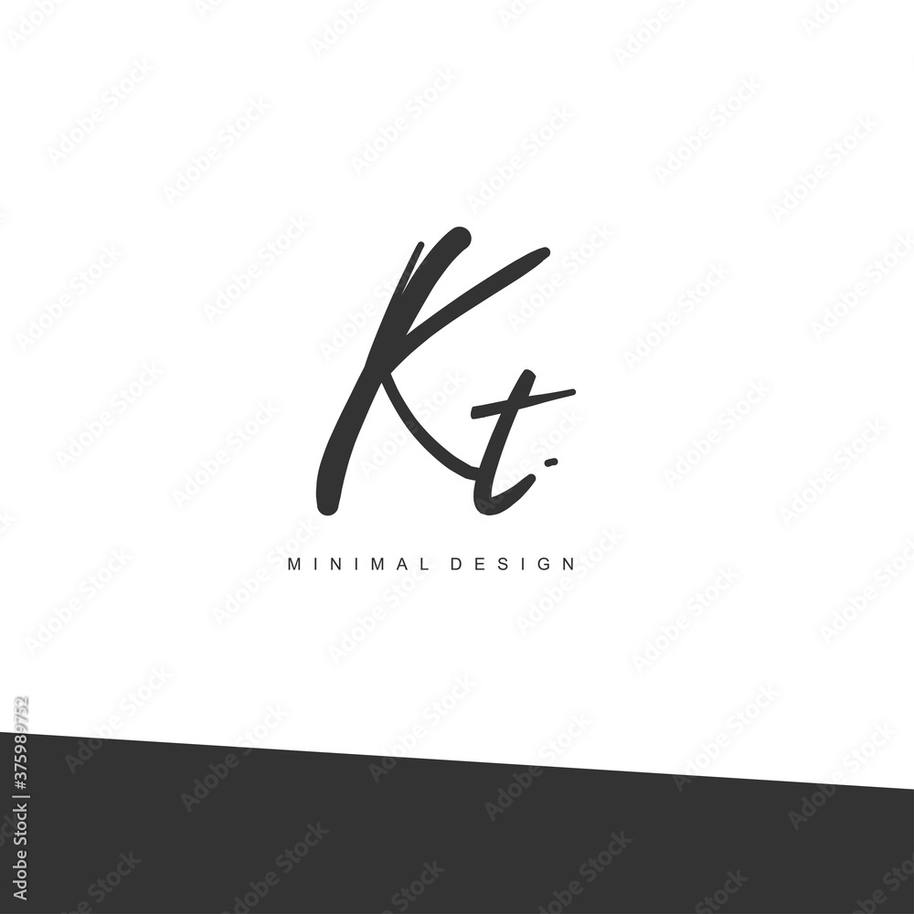 KT Initial handwriting or handwritten logo for identity. Logo with signature and hand drawn style. KT Initial handwriting or handwritten logo for identity. Logo with signature and hand drawn style.