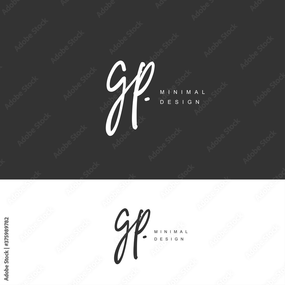 GP Initial handwriting or handwritten logo for identity. Logo with signature and hand drawn style. GP Initial handwriting or handwritten logo for identity. Logo with signature and hand drawn style.