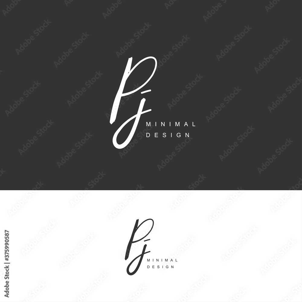 PJ Initial handwriting or handwritten logo for identity. Logo with signature and hand drawn style. PJ Initial handwriting or handwritten logo for identity. Logo with signature and hand drawn style.