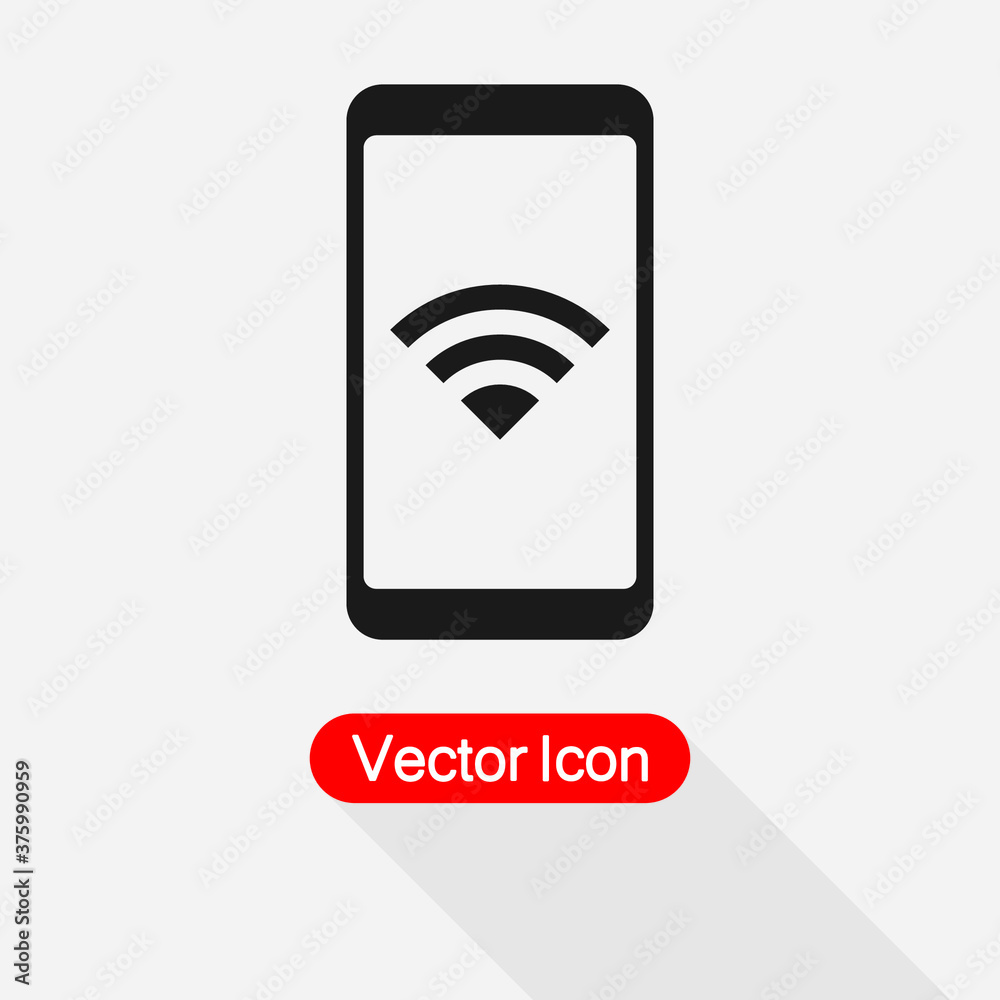 Wi-Fi Icon in Mobile Phone Vector Illustration Eps10 Wi-Fi Icon in Mobile Phone Vector Illustration Eps10