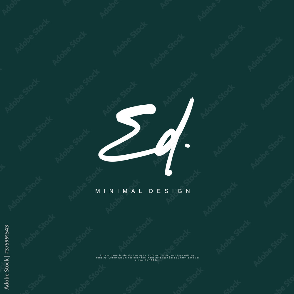 ED Initial handwriting or handwritten logo for identity. Logo with signature and hand drawn style. ED Initial handwriting or handwritten logo for identity. Logo with signature and hand drawn style.