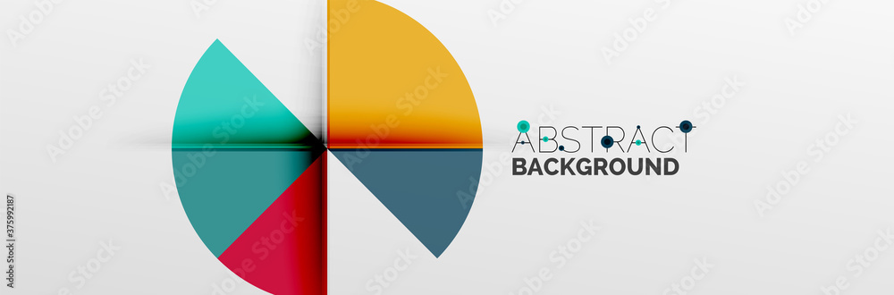 Bright color circles, abstract round shapes and triangles composition with shadow effects. Vector modern geometric design template Bright color circles, abstract round shapes and triangles composition with shadow effects. Vector modern geometric design template