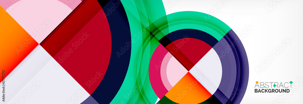 Obraz premium Round shapes, triangles and circles. Modern abstract background