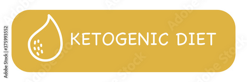 ketogenic diet yellow vector button 