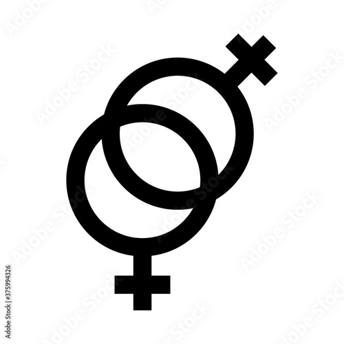 lesbian gender symbol of sexual orientation line style icon