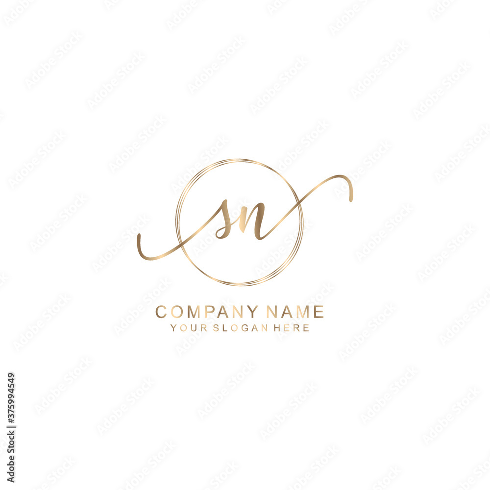 SN Initial handwriting logo template vector SN Initial handwriting logo template vector