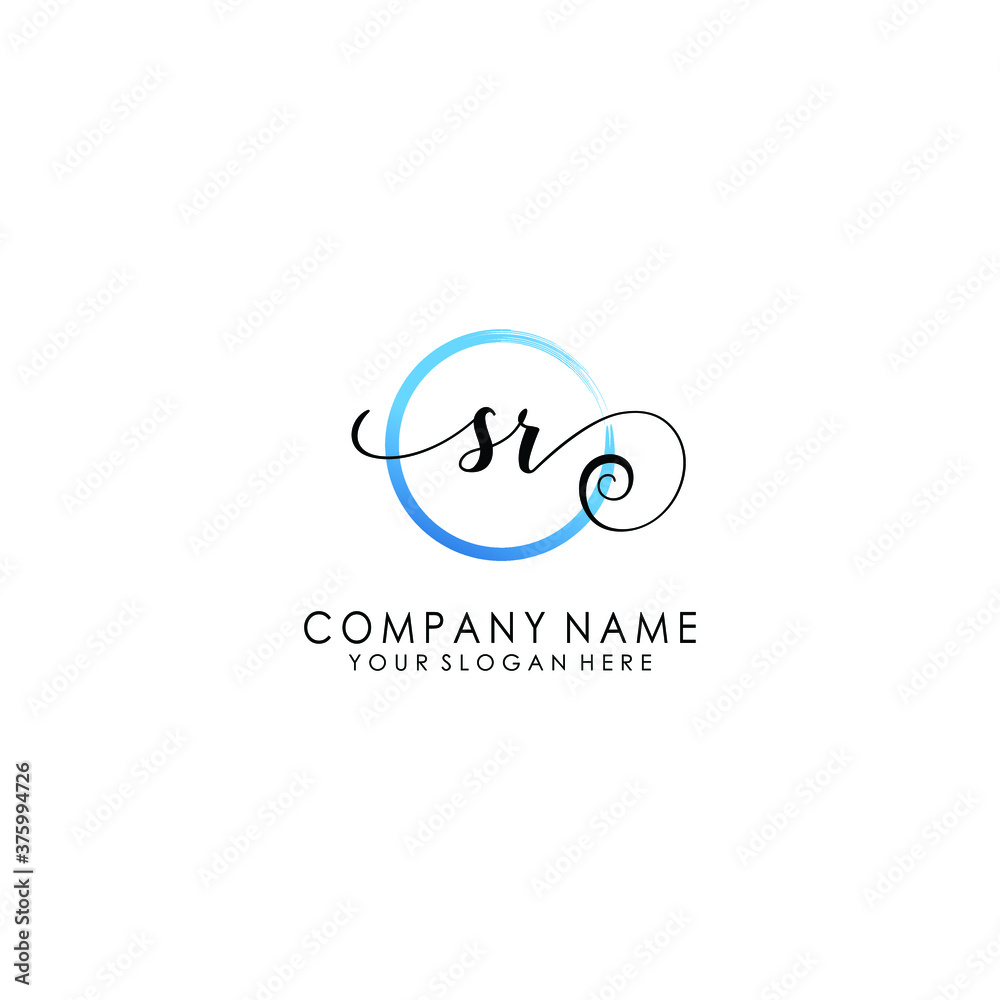SR Initial handwriting logo template vector SR Initial handwriting logo template vector