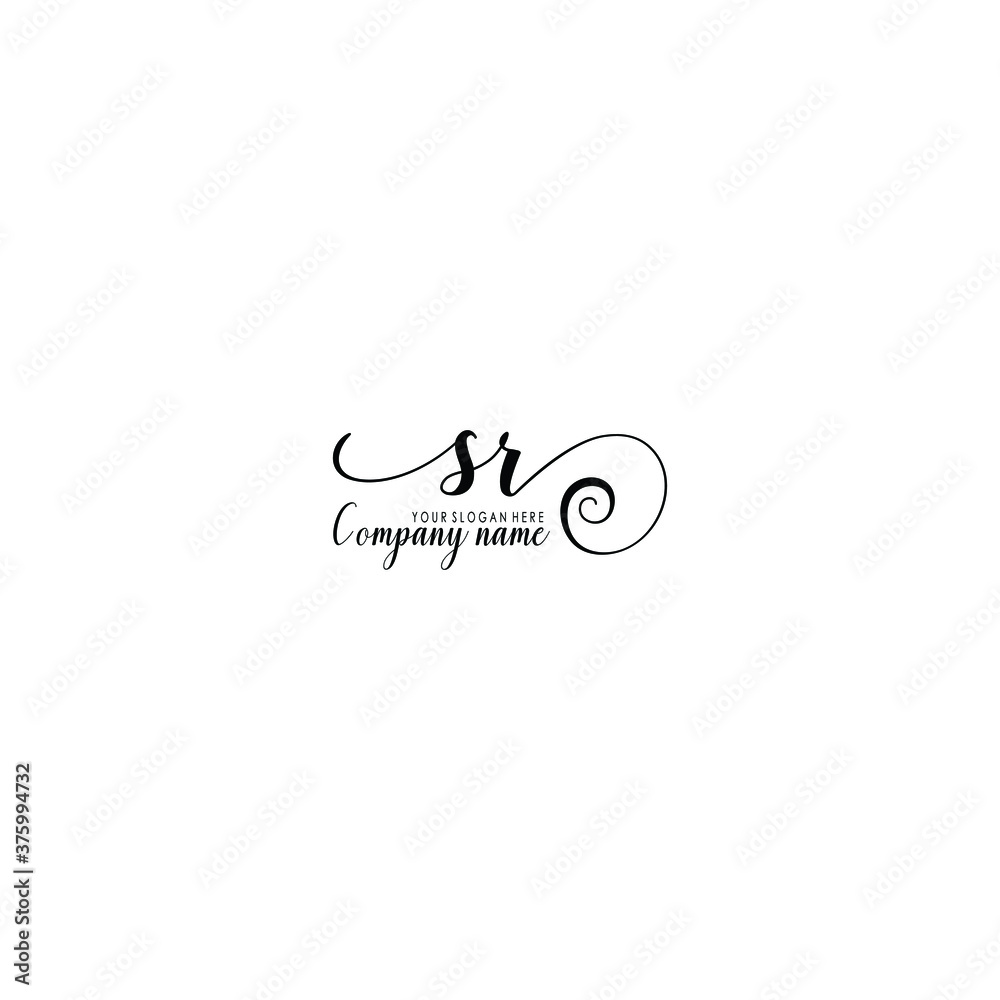 SR Initial handwriting logo template vector SR Initial handwriting logo template vector