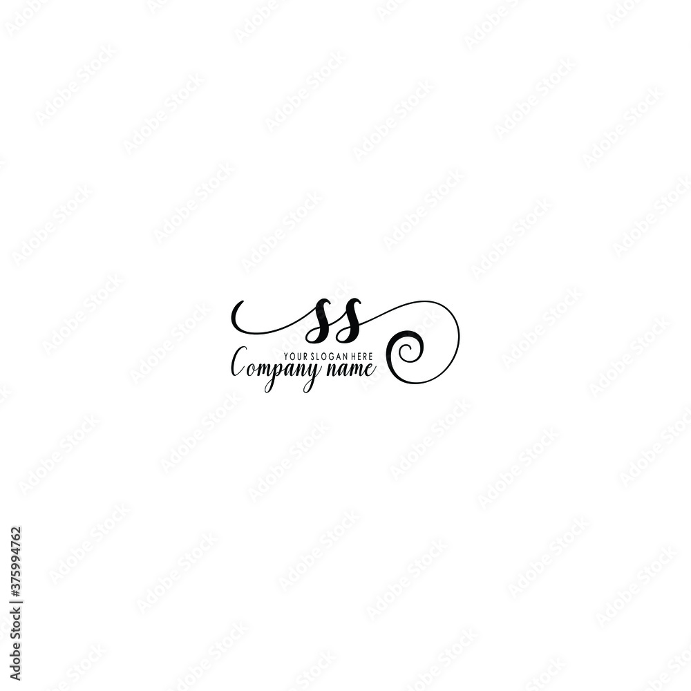 SS Initial handwriting logo template vector SS Initial handwriting logo template vector