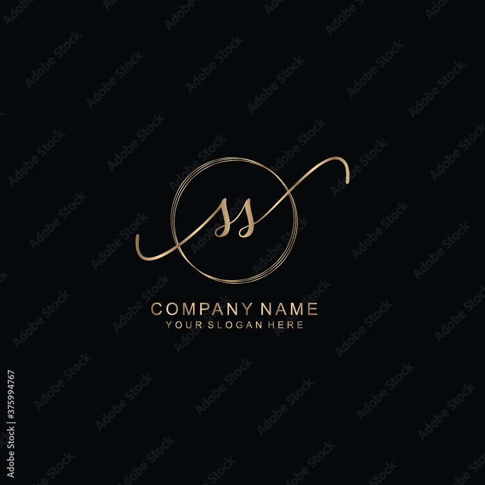 SS Initial handwriting logo template vector SS Initial handwriting logo template vector