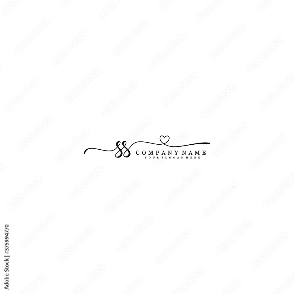 SS Initial handwriting logo template vector SS Initial handwriting logo template vector