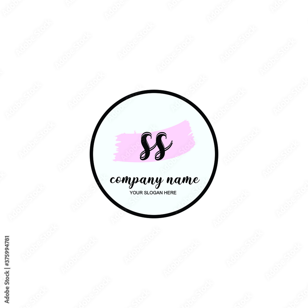 SS Initial handwriting logo template vector SS Initial handwriting logo template vector