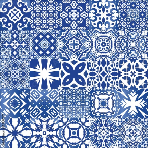 Ornamental azulejo portugal tiles decor.