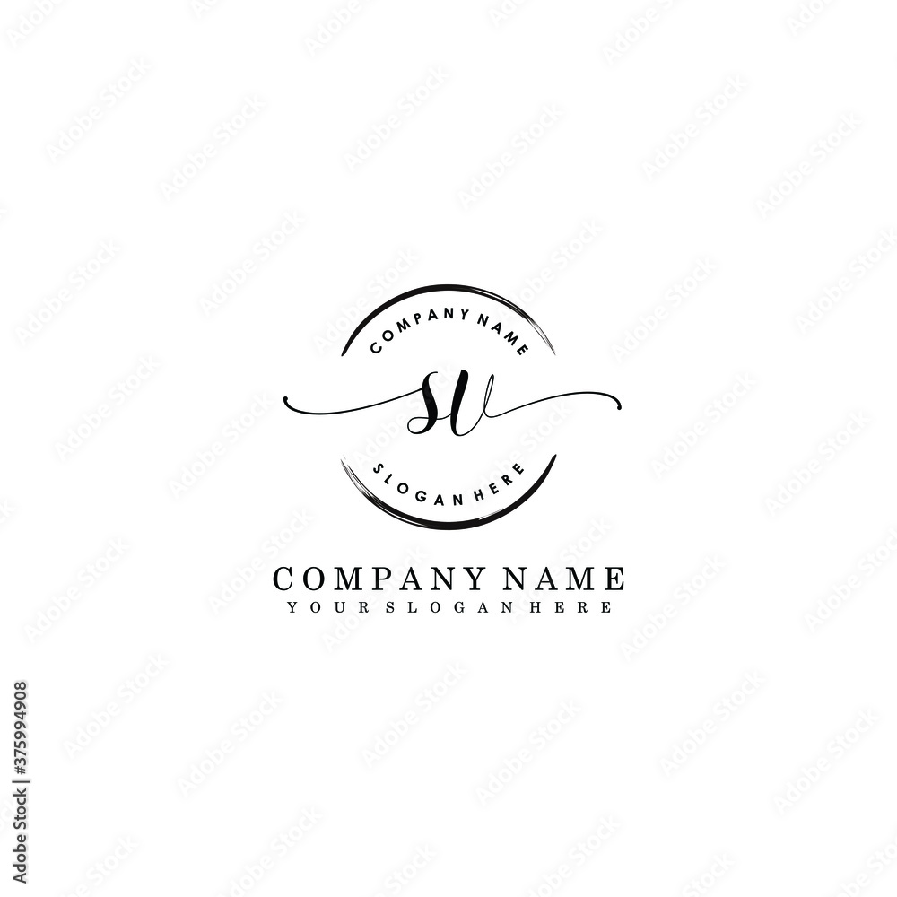 SV Initial handwriting logo template vector