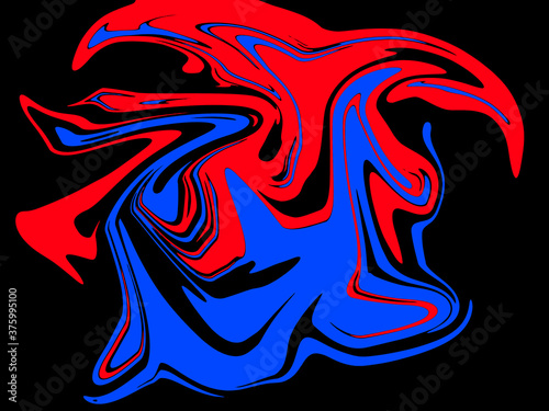 Wallpaper Mural abstract dark blue and red watercolor luxury pattern fluid liquid color on black. Torontodigital.ca