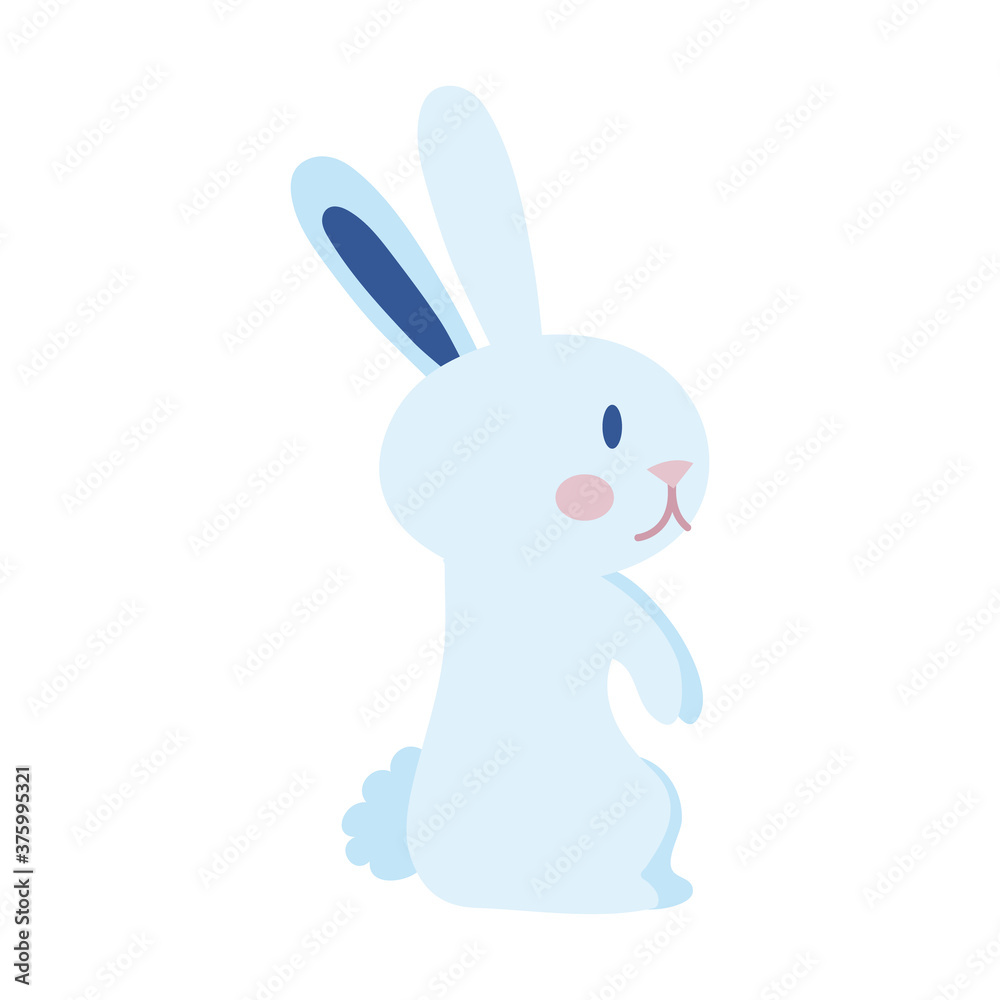 mid autumn cute rabbit back flat style icon