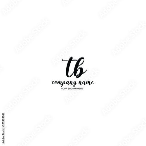 TB Initial handwriting logo template vector
