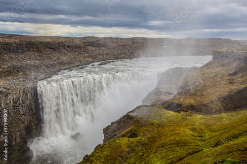 Dettifoss  the largest waterfall in Europe  at the north part of Iceland.