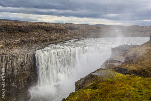 Dettifoss  the largest waterfall in Europe  at the north part of Iceland.